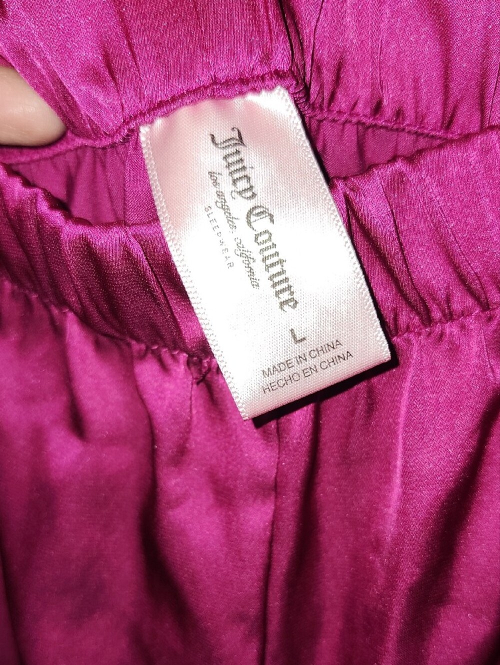 Juicy Couture Hot Pink Rhinestone Satin Pajama Set - Picture 10 of 11